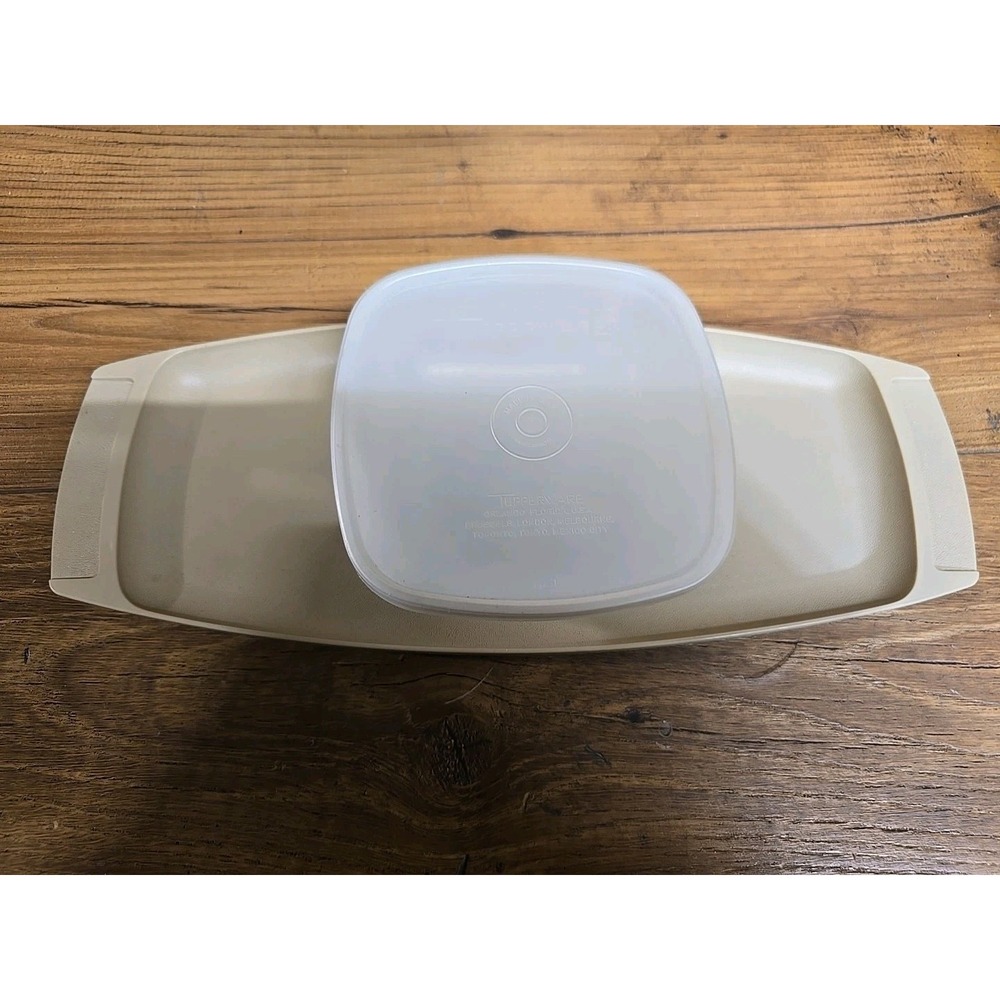 Vintage Tupperware Chip 'N Dip set, likely the 771-1 model, consisting of a...